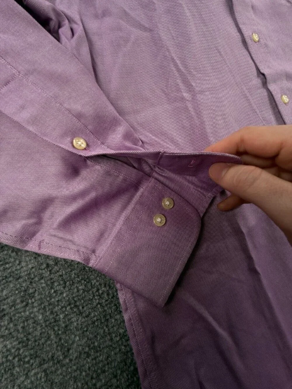 Polo Ralph Lauren Purple Slim Fit Easy Care Button Up Shirt Long Sleeve 16 32/33